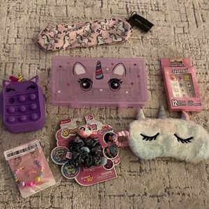Unicorn Girls Accessories Bundle- Purple and Pink NWT